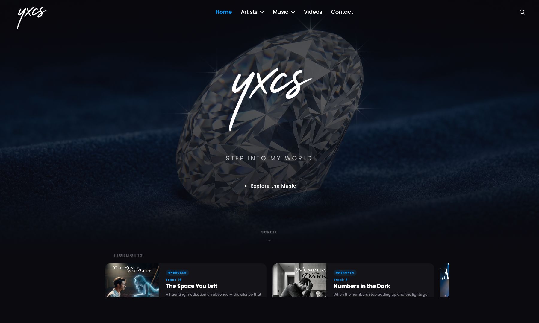 YXCS music artist portfolio preview